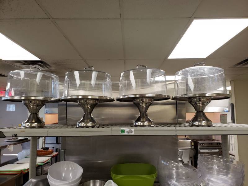 lot 5041 image: (4) Stainless Steel Cake Trays