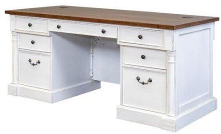 lot 1943 image: August Grove  Chmura Executive Desk  MSRP $819.99 Damaged Please Inspect