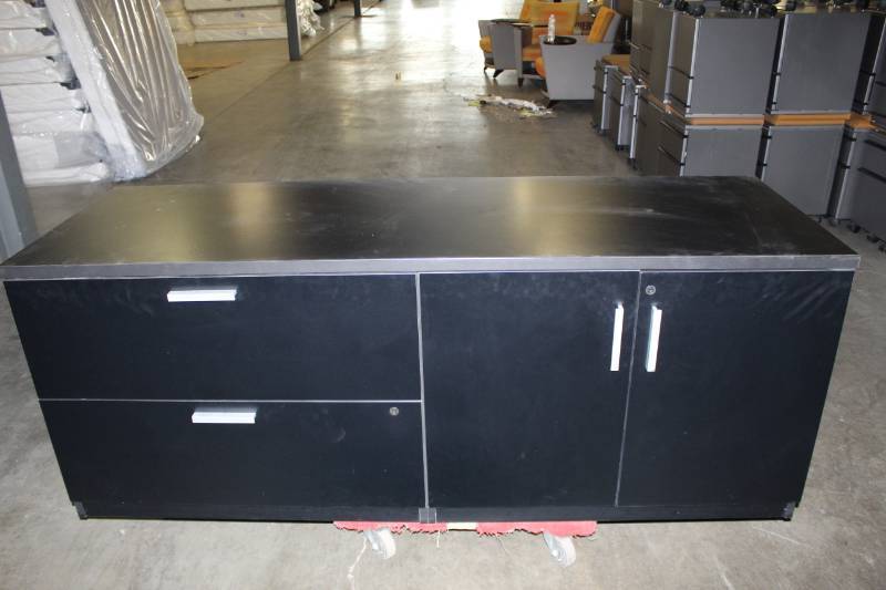 lot 2537 image: 72 inch Black Credenza