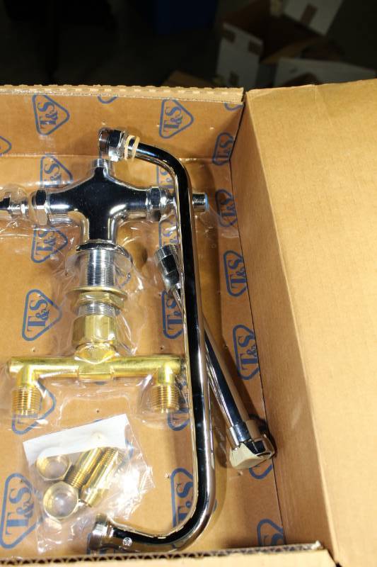 lot 1675 image: T &S B-0200-LN Faucet 16 inch spount and Extension