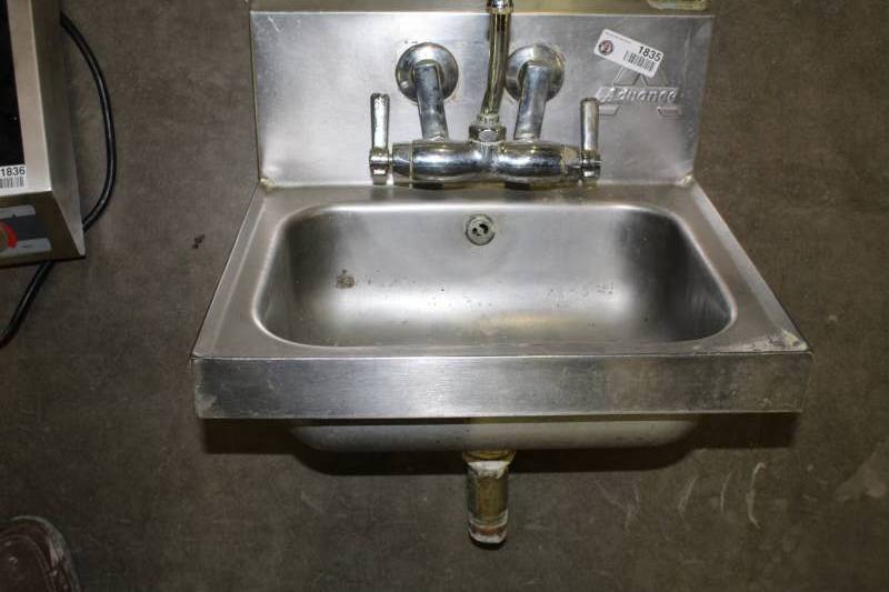 lot 1835 image: Stainless Steel Wall Hung Hand Sink