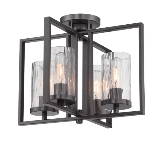 lot 102 image: Kuhle 4-Light Semi Flush Mount