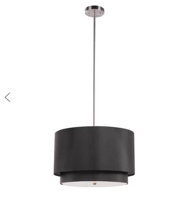 lot 100 image: Goodlow 3-Light Drum Pendant  Black