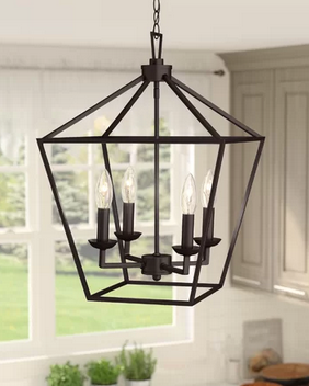 lot 93 image: Carmen 4-Light Lantern Pendant  Rubbed Oil Bronze