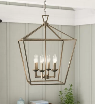 lot 90 image: Carmen 6-Light Foyer Pendant  Antique Silver Leaf