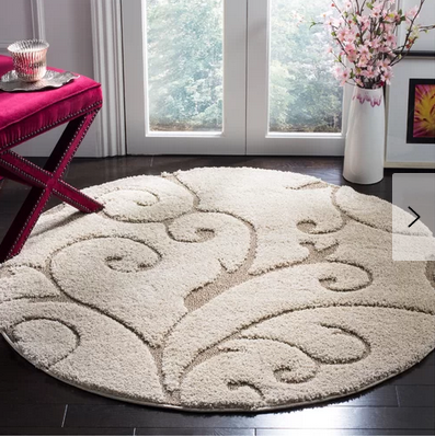 lot 79 image: 4ft Round Henderson CreamBeige Area Rug