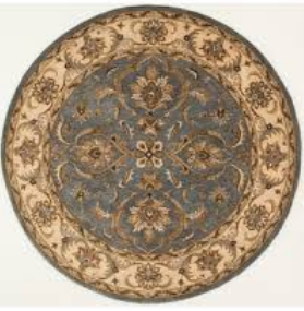 lot 78 image: Meadow View Hand-Tufted Wool BlueBeige Area Rug 36 Round