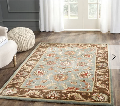 lot 73 image: Cranmore Hand Tufted Wool BlueBrown Area Rug 4ft x 6ft