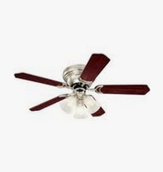 lot 67 image: Wallasey 52 5-Blade Brushed Nickel Ceiling Fan with Rosewood Blades