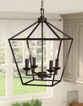 lot 66 image: Carmen 4-Light Lantern Pendant  Rubbed Oil Bronze