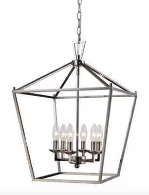 lot 60 image: Carmen 6-Light Foyer Pendant  Polished Chrome
