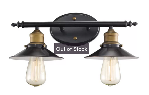 lot 59 image: Baden-Powell 2-Light Vanity Light  Rubbed Oil Bronze