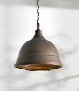 lot 36 image: Elinna 2-Light Bell Pendant  Copper Patina
