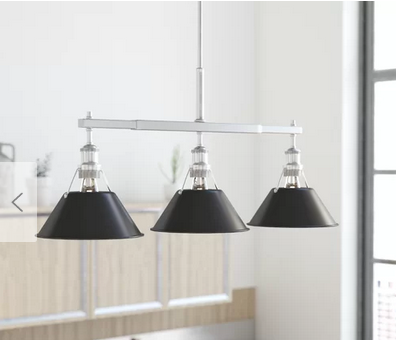 lot 23 image: Weatherford Linear 3-Light Kitchen Island Pendant