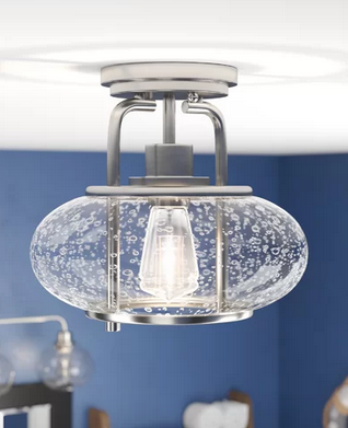 lot 17 image: Braxton 1-Light Semi Flush Mount