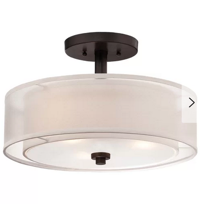 lot 110 image: Demby 3-Light Semi Flush Mount