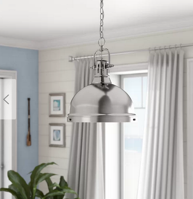 lot 106 image: Bodalla 1-Light Inverted Pendant  Pewter with Pewter Shade