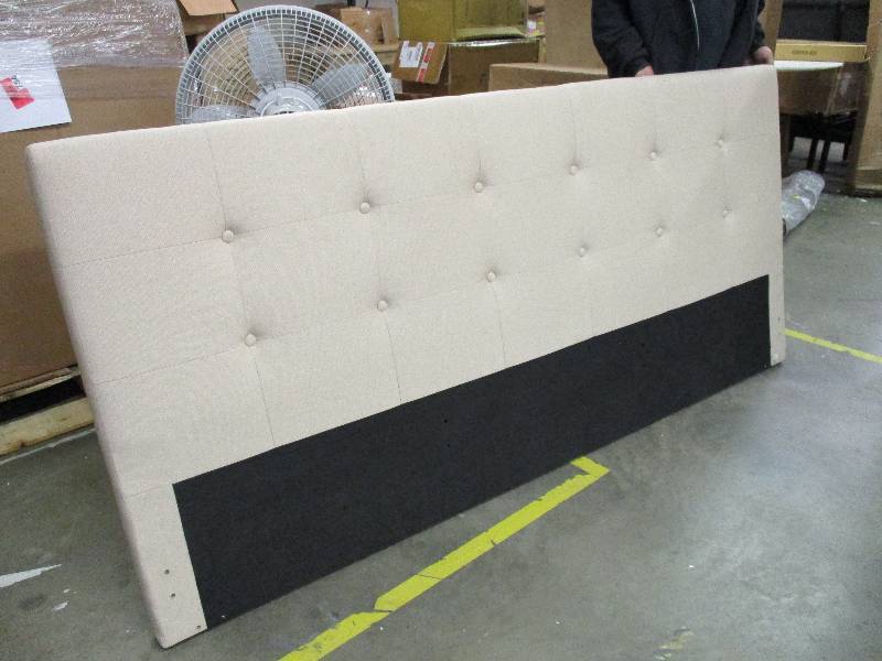 lot 125 image: Brand New Tufted King Size Headboard