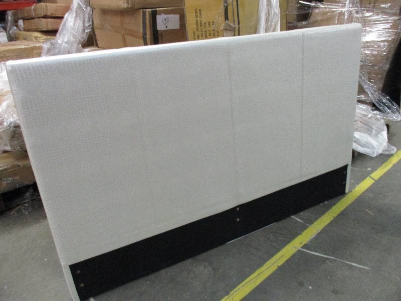 lot 123 image: Faux Snake Skin White Metallic FULL SIZE Headboard