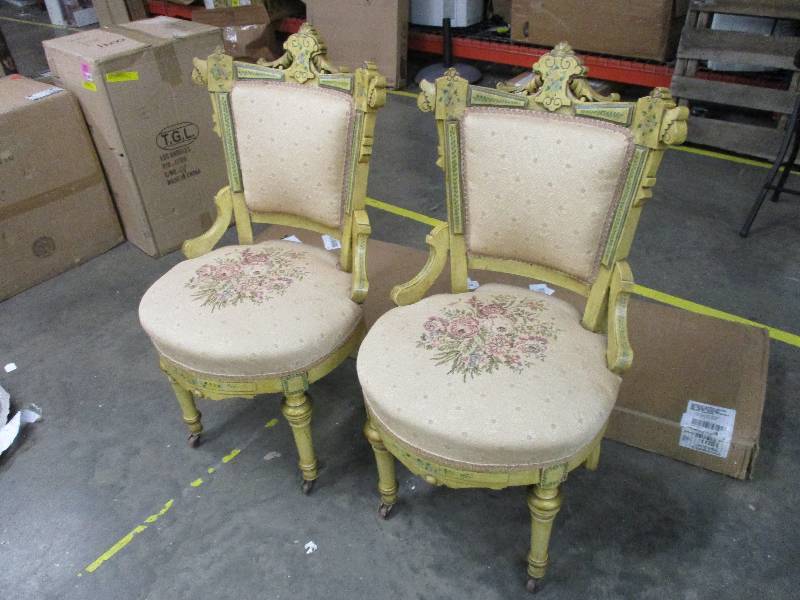 lot 152 image: Pair of Ornate Eastlake Chairs in Excellent Condition