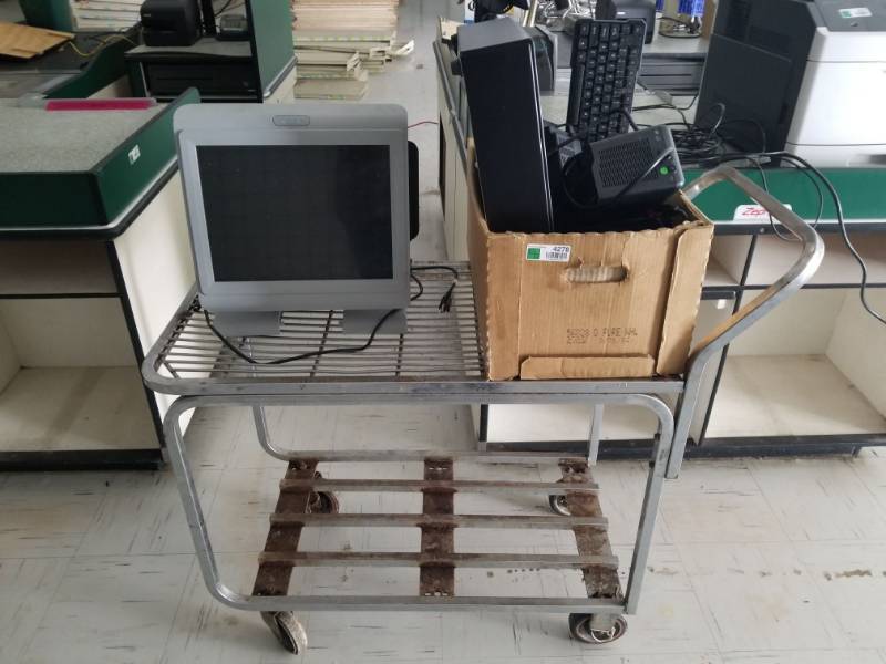 lot 4278 image: Complete POS System and Metal Cart