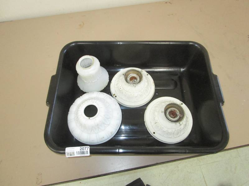 lot 2077 image: Light Shades and Vintage Ceramic Light Fixtures
