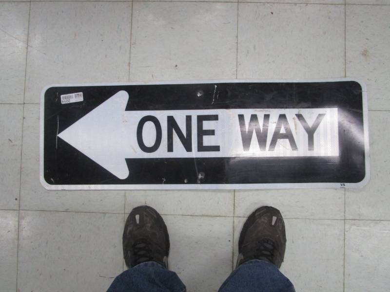 lot 2214 image: Metal One Way Sign
