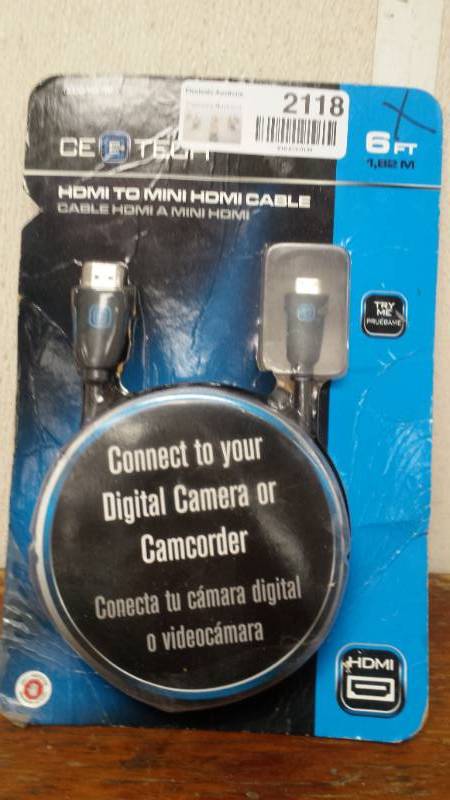 lot 2118 image: HDMI to Mini HDMI Cable. 6ft