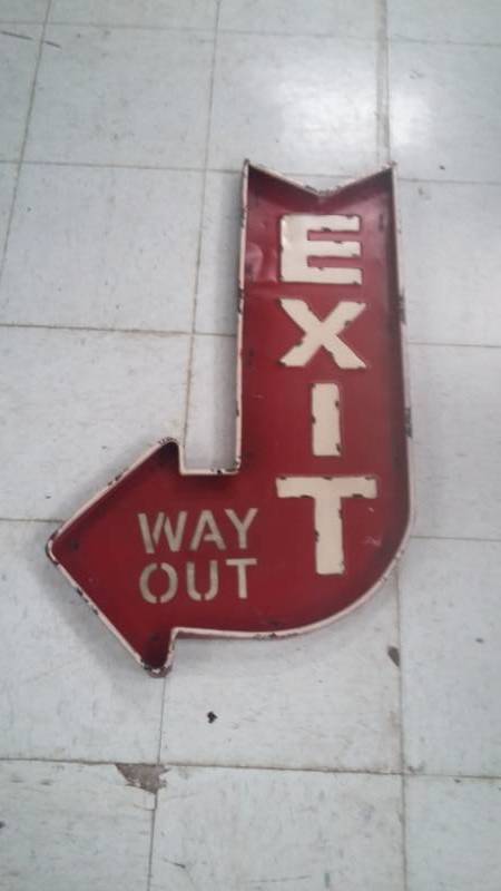 lot 2179 image: Metal Exit Arrow Sign 9