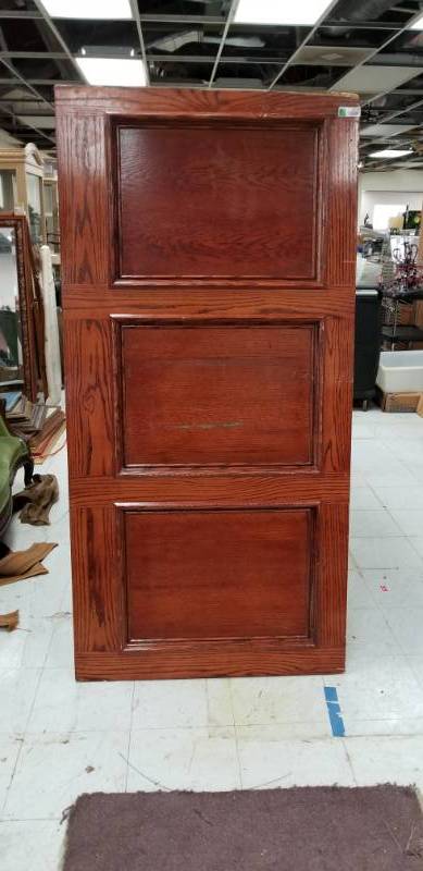 lot 4255 image: Three Panel Wooden Door