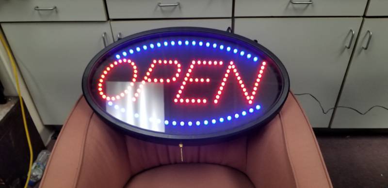 lot 4257 image: Oval LED Open Sign