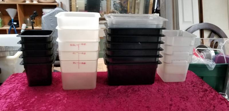 lot 4263 image: Plastic Refrigerator  Prep Totes