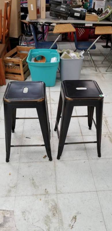 lot 4211 image: Two Metal BarStools