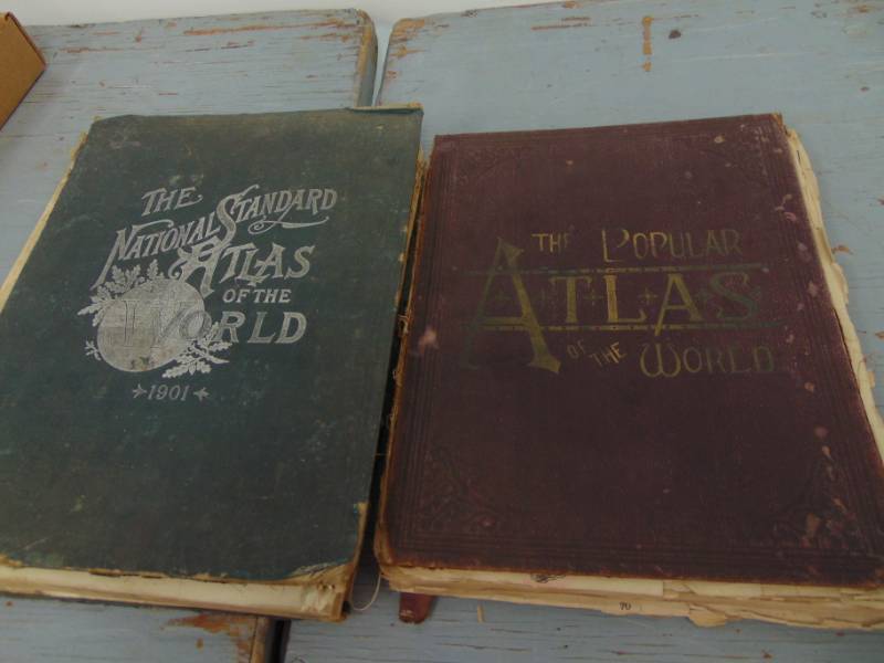 lot 1464 image: 1901 Stamdard Atlas of the Worl and more