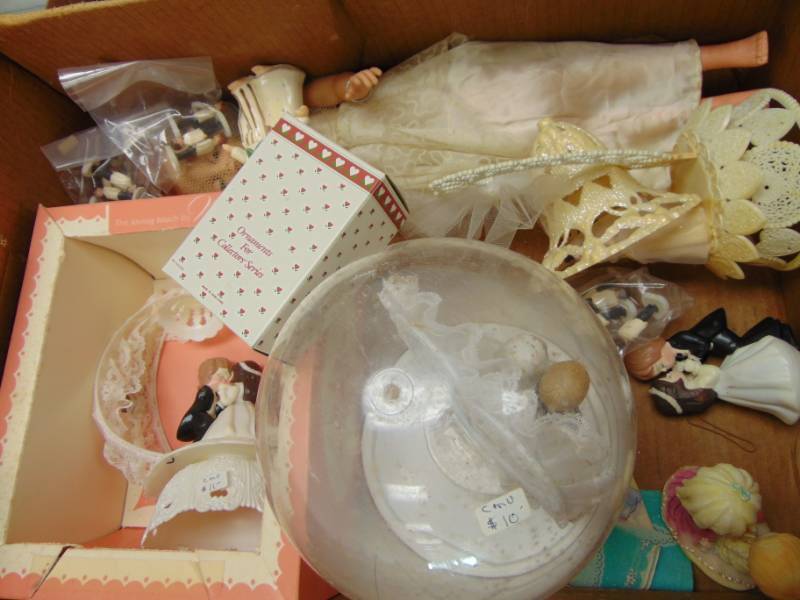 lot 1505 image: Vintage Wedding cake decorations