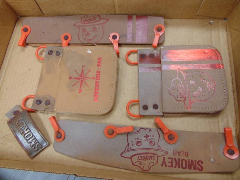 lot 1510 image: Smokey the Bear tool Belt pieces and Buckle - has some damge