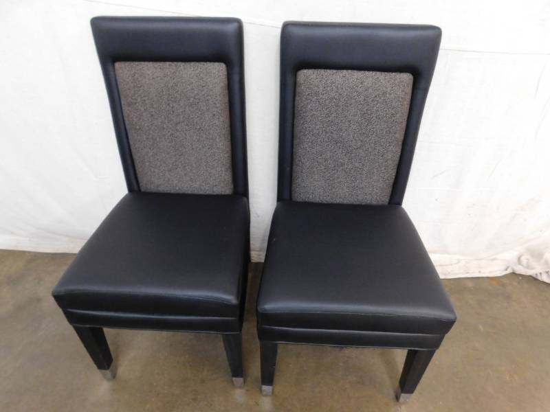 lot 1559E image: 2 RAK Dining Height Wood Polyurethane Cushioned Chairs