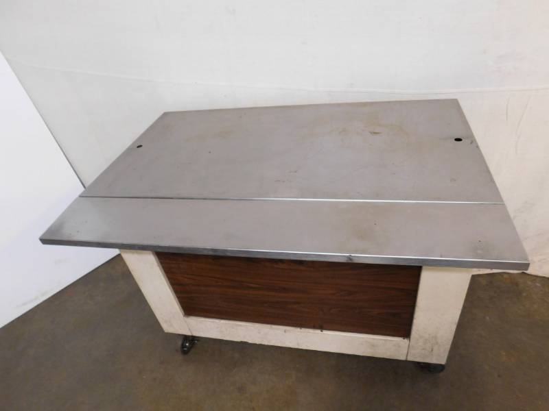 lot 6 image: Volrath Metal Rolling Table with Stainless Top