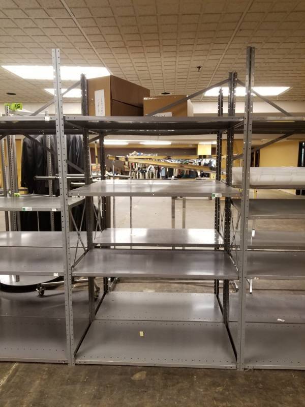 lot 1037 image: Metal Shelving Racks