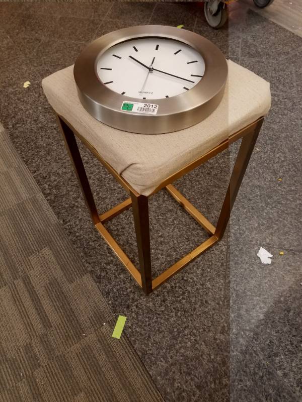 lot 2012 image: Clock and Stool