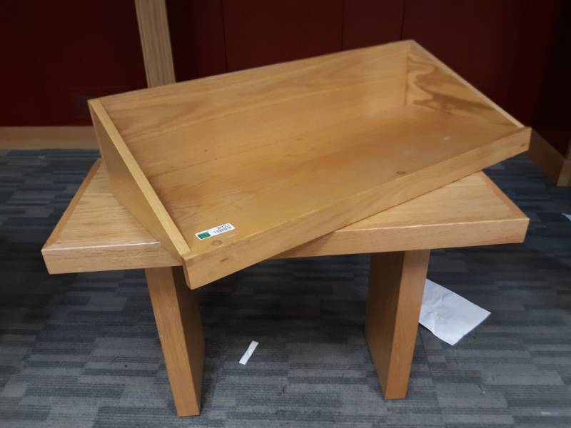 lot 2021 image: Solid Wood Table with Display Piece