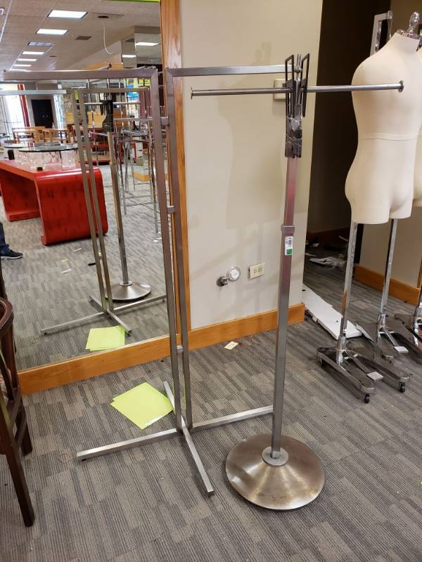lot 2077 image: (2) Stainless Steel Clothing Racks