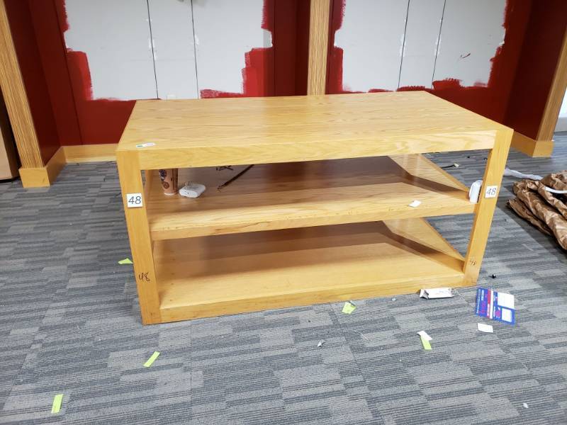 lot 2093 image: Wooden Table with Shelves