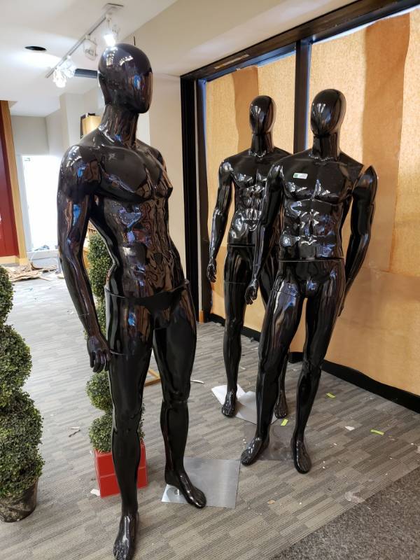 lot 2094 image: (3) Black Maniquins