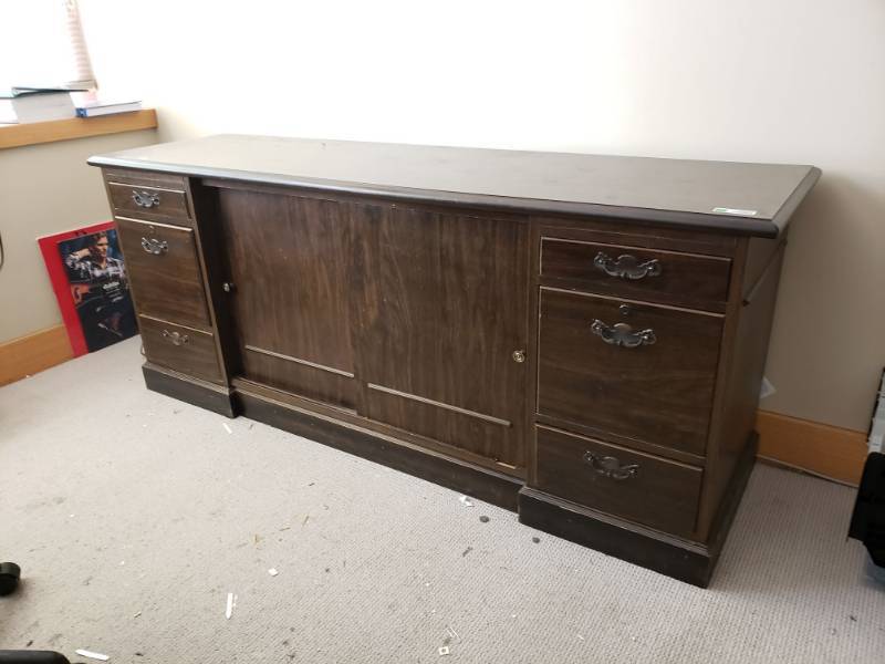lot 3046 image: Wood Office Cabinet