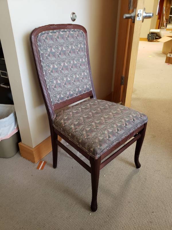 lot 3049 image: Padded Wood Chair.
