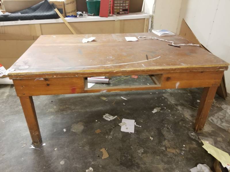 lot 3157 image: Wood Work Table