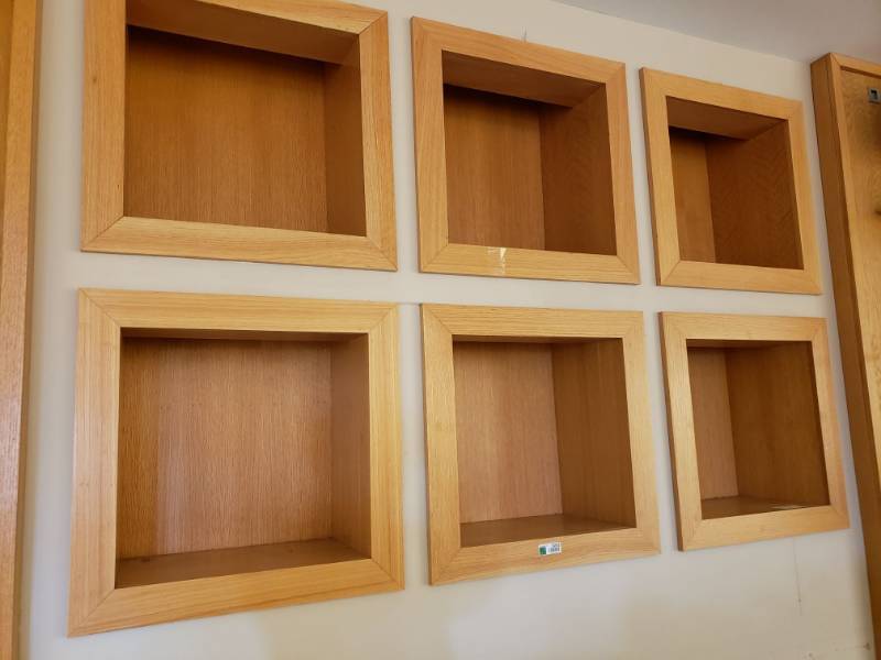 lot 3252 image: (6) Wooden Cubbies with Internal Light