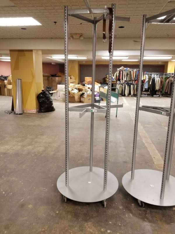 lot 1050 image: 2 Tier Metal Clothes Racks on Wheels