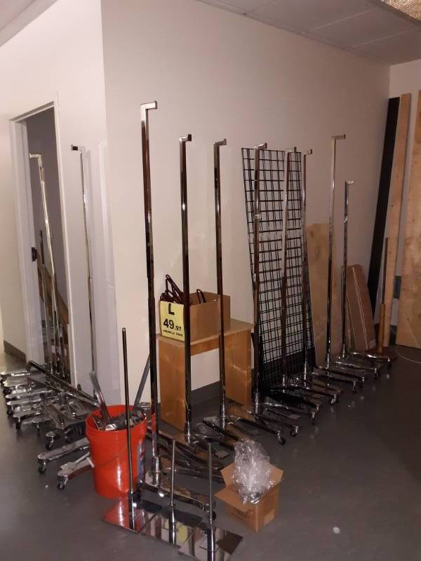 lot 4500 image: Clothing Display Racks, Metal Racks, Display Pieces, and More